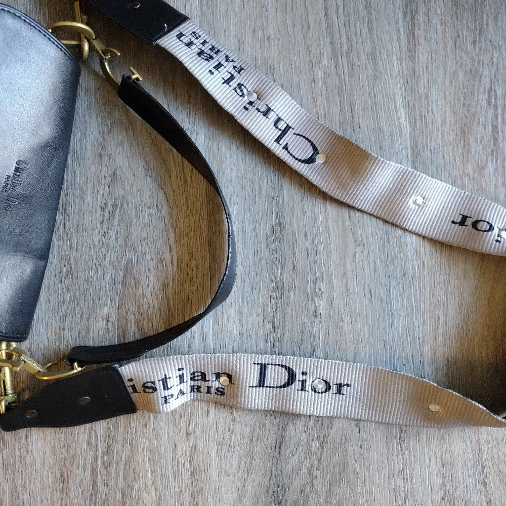 Vintage Dior Black Leather Saddle Bag - Picture 6 of 15